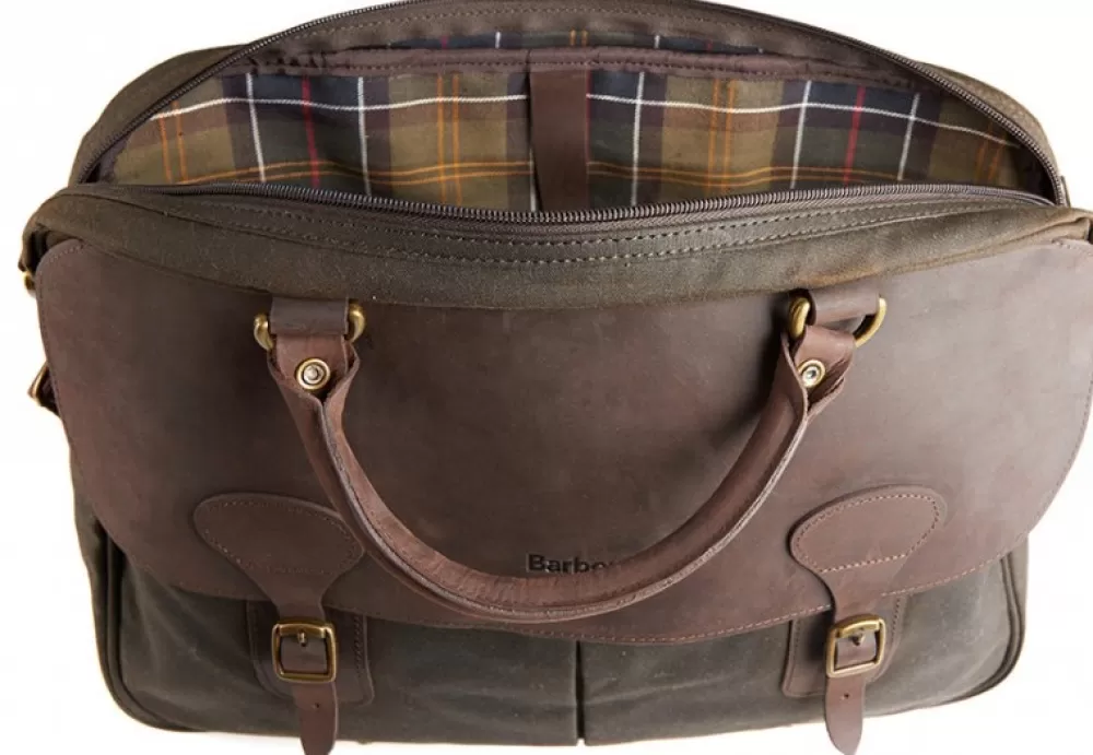 Barbour Olkalaukut> Wax Leather Briefcase Laukku, Olive