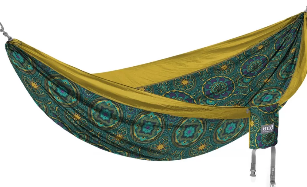 Riippumatot | Eno Hammock Eno Doublenest Bluesign Print Kahden Hengen Riippumatto, Mantra/Gold