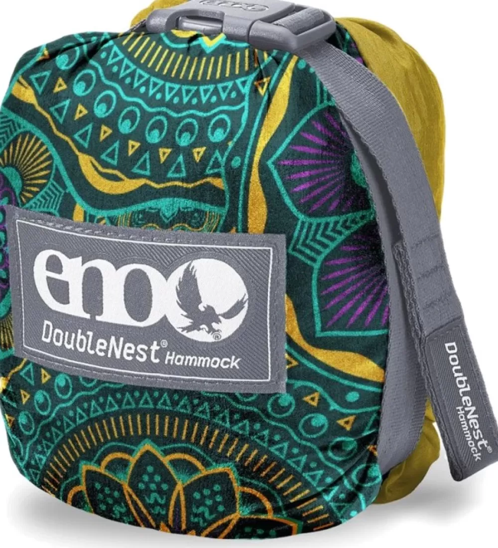 Riippumatot | Eno Hammock Eno Doublenest Bluesign Print Kahden Hengen Riippumatto, Mantra/Gold