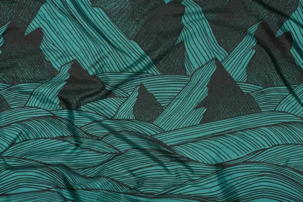 Riippumatot | Eno Hammock Eno Doublenest Bluesign Print Kahden Hengen Riippumatto, Mountains To Sea/Grey