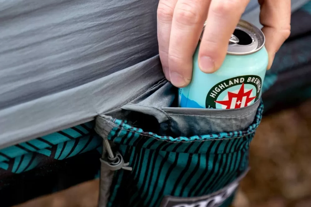 Riippumatot | Eno Hammock Eno Doublenest Bluesign Print Kahden Hengen Riippumatto, Mountains To Sea/Grey