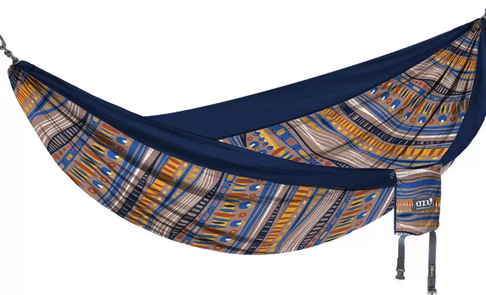 Riippumatot | Eno Hammock Eno Doublenest Bluesign Print Kahden Hengen Riippumatto, Tundra/Navy