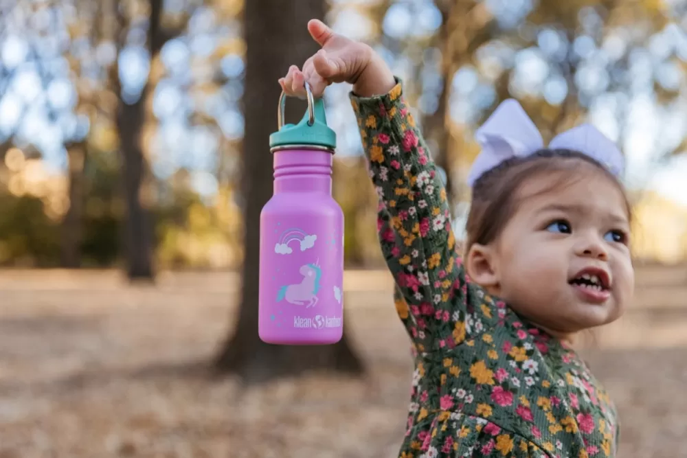 Lasten Retkeilyvarusteet | Klean Kanteen Kids Classic Narrow Juomapullo, Sippy Cap, 355 Ml, Violetti