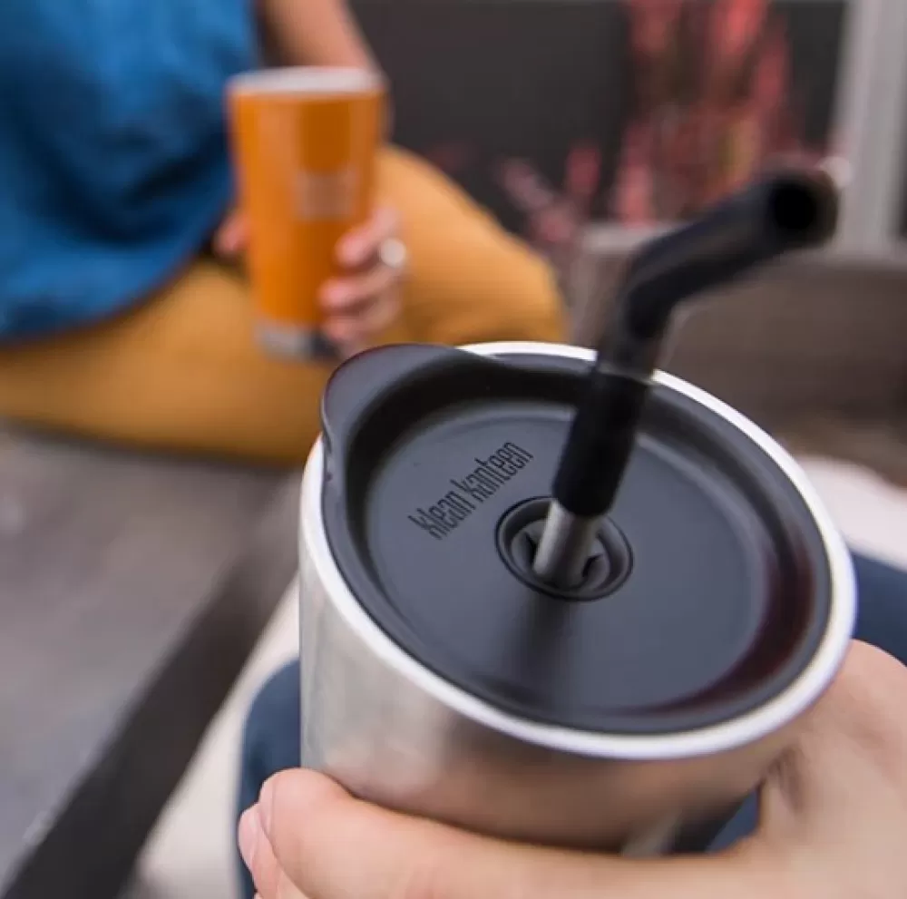 Juomapullojen Tarvikkeet | Klean Kanteen Straw Lid Juomakansi Pillinreialla, Musta