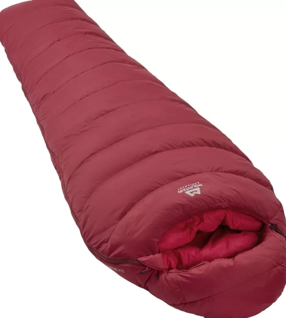 Kolmen Vuodenajan Makuupussit | Mountain Equipment Olympus 450 Long Left Zip -5°C Naisten Untuvamakuupussi, Viininpunainen