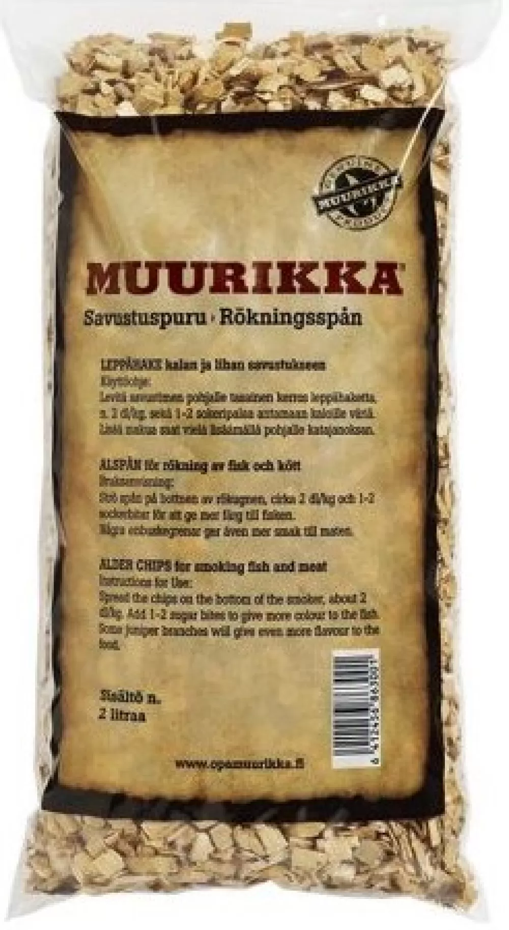 Tulentekovälineet | Muurikka Savustushake Leppa 2 Litraa 330 G