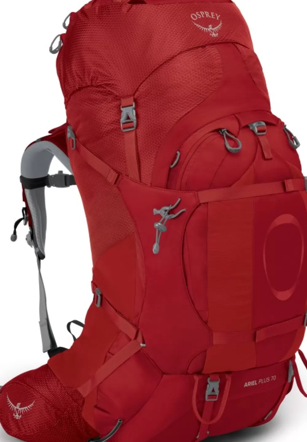 Osprey 50 - 75 Litraa> Ariel Plus 70 Naisten Rinkka, Punainen